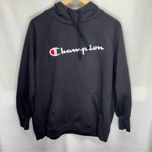 Champion Men's Black Hoodie with‎ Iconic Logo